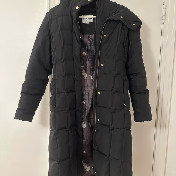 Cole Haan Women's Black Long Puffer Jacket - Picture 2 of 9